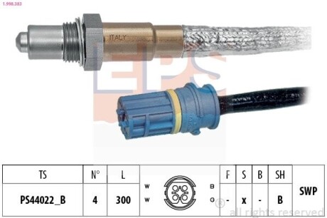 EPS DB Лямбда-зонд SMART CITY-COUPE 0.6/0.7 01- 1.998.383