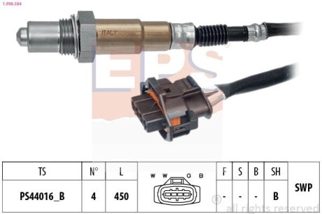 EPS OPEL лямбда-зонд (4 конт.) Corsa C 1,0 SAAB 9-3  1,8i 1.998.384