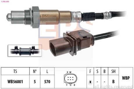 EPS VW лямбда-зонд Passat 1.4TSI EcoFuel 09- 1.998.440