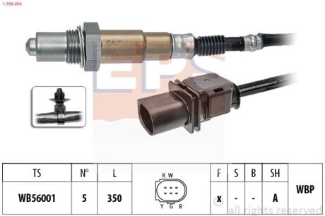 EPS OPEL лямбда-зонд Mokka 1,7CDTI 12-, CHEVROLET Cruze 1.998.494