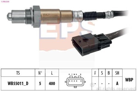 Лямбда-зонд DB Vito 14-/Renault Clio IV 1.5dCi 13-/Megan IV 1.6dCi/Scenic 1.6dCi/Nissan Quashqai 1,6 dci 1.998.504