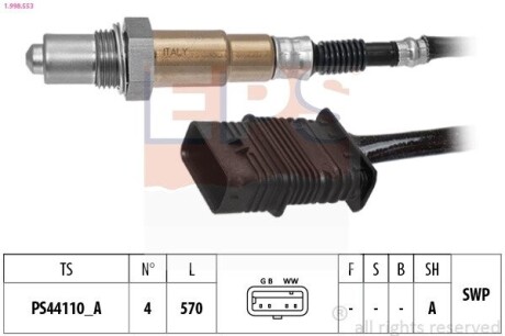 EPS BMW Лямбда-зонд 1 (F20) 125 i 12-,  3 (F30, F80) 320 i 12-,  X1, X3, X4, X5 1.998.553