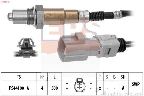 Лямбда-зонд (4 конт.) Toyota CH-R 1.2/1.8 16-/Corolla 1.6/1.8 19-/Highlander 3.5 19-/Prius 1.8 15- 1.998.602