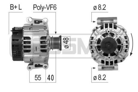 Генератор MB Vito 108 CDI 2.2 -03/ Sprinter 4-t 408/411/413/416CDI -06 210059A