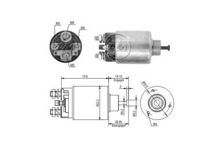 Втягуюче реле стартера ZM1860