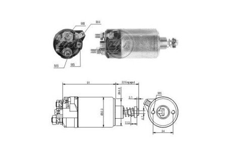 Втягуюче реле стартера ZM525