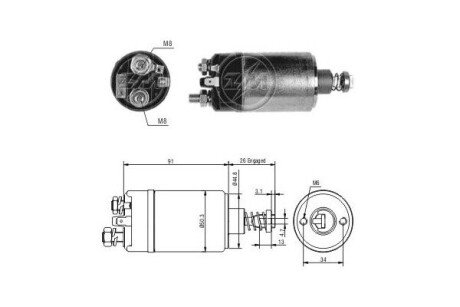 Втягуюче реле стартера ZM527