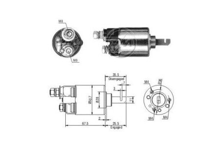 Втягуюче реле стартера ZM606