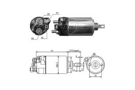 Реле стартера, що втягує. ZM625