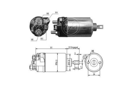 Втягуюче реле стартера ZM628