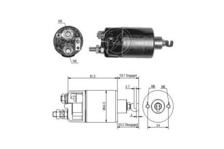 Реле стартера, що втягує. ZM660