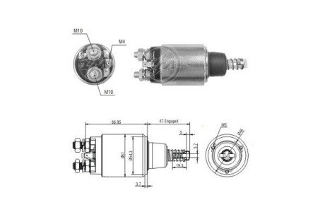 Реле стартера, що втягує. ZM6640