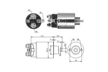 Втягуюче реле стартера ZM695