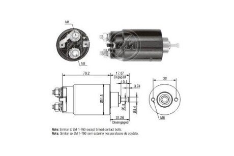 Втягуюче реле стартера ZM760