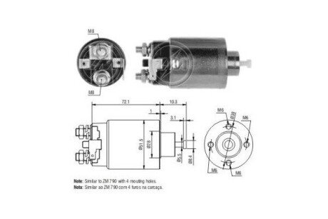 Втягуюче реле стартера ZM791