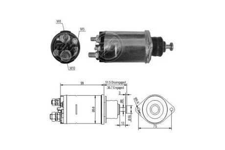 Втягуюче реле стартера ZM805