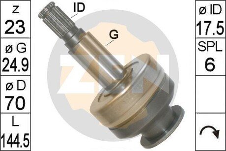 Бендикс стартера ZN1809