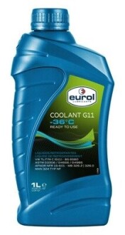 EUROL 1л Coolant  -36 антифриз зелений G11, VW TL-774 C (G11)  BS 6580  MAN 324 Typ NF MB 326.2 E504010