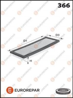 EUROREPAR фiльтр повiтряний двигуна 1611891680