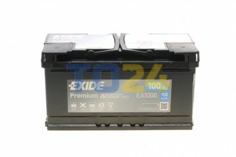 Акумулятор 100Ah-12v PREMIUM (353х175х190), R, EN900!. -10% EXIDE EA1000 (фото 1)