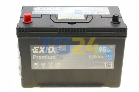 Аккумулятор 95Ah-12v PREMIUM (302х171х222),L,EN800 EXIDE EA955 (фото 1)
