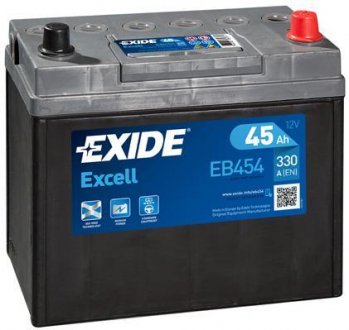 Аккумулятор 45Ah-12v EXCELL(234х127х220),R,EN330 Азія EXIDE EB454 (фото 1)