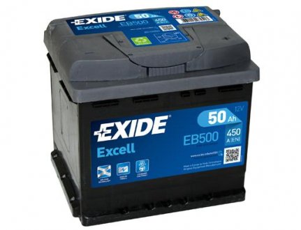 Аккумулятор   50Ah-12v Exide EXCELL(207х175х190),R,EN450 !КАТ. -10% EB500