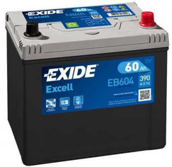 Аккумулятор 60Ah-12v Exide EXCELL (230х172х220), R+, EN480 EB604