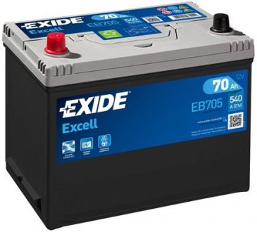 Аккумулятор   70Ah-12v Exide EXCELL(266х172х223),L,EN540 !КАТ. -20% EB705