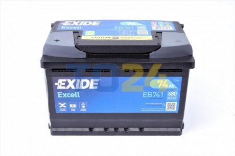 Акумулятор 74Ah-12v Exide EXCELL (278х175х190), L, EN680!. -10% EB741