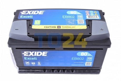 Акумулятор 80Ah-12v Exide EXCELL (315х175х175), R, EN700!. -10% EB802