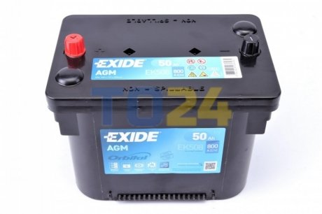 Акумулятор 50Ah-12v EXIDE AGM (260x173x206), L+ EK508