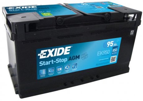 Аккумулятор 95Ah-12v EXIDE AGM (353х175х190), R+ EK950