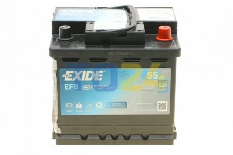 Акумулятор 55Ah-12v EFB (207x175x190), R+ EXIDE EL550 (фото 1)