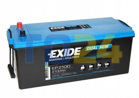 Акумулятор 240Ah-12v EXIDE AGM (518x279x240), L+ EP2100