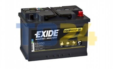 Акумулятор 56Ah-12v EXIDE Гель (278x175x190), R+ ES650