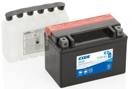 Аккумулятор    8Ah-12v Exide AGM (ETX9-BS) YTX9-BS ст.код (150х87х105) L, EN120
