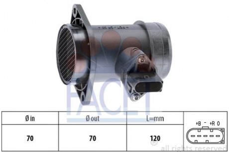 Расходомер воздуха (5 конт.) VW T4/ LT II 1.9D/2.5D 95-06 (L=120) 10.1192