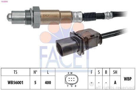 Лямбда-зонд (перед каталізатором) Citroen Berlingo 1.6HDi 08-/Peugeot 2008 1.6HDi 13-/308 1.6HDi 09-/Partner 08- 10.8394