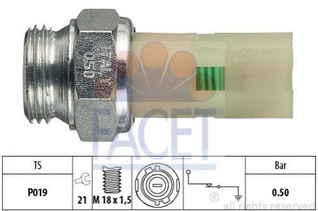 Датчик давления масла FACET 7.0075 (фото 1)