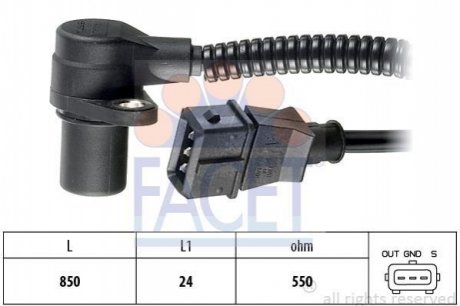 Датчик колінчастого вала. Датчик колінчастого вала, маховик FACET 90252 (фото 1)