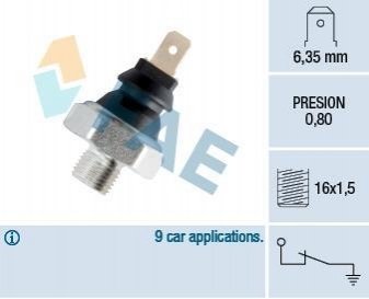 Датчик тиску масла FAE 11630 (фото 1)