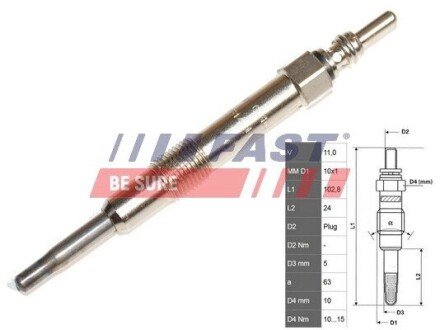 Свічка розжарення FT82703