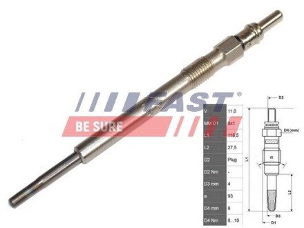 Свічка розжарення FT82720