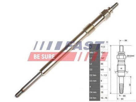 Свічка розжарення FT82736