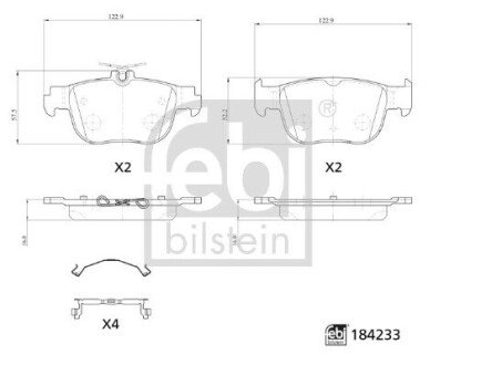 Колодки гальмівні (задні) Audi A3/Seat Leon/Skoda Octavia/VW Golf VIII 19-/Caddy 20- 184233