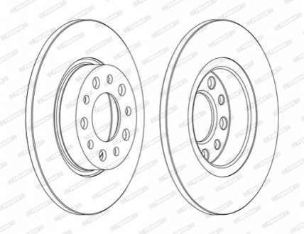 Тормозные диски - 2 шт. (задние) FERODO DDF1450C (фото 1)