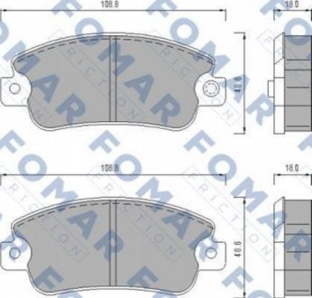 Дисковые тормозные колодки (передние) FOMAR FO 433481 (фото 1)