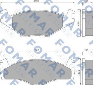 Дискові гальмівні колодки (передні) FOMAR FO 436681 (фото 1)