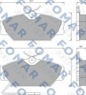 Дисковые тормозные колодки (передние) FOMAR FO 447881 (фото 1)